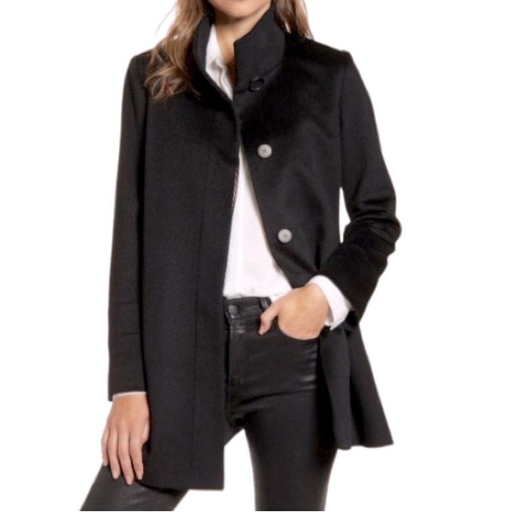 NWT Fleurette Stand Collar Italian Wool Car Coat - Sz 16
